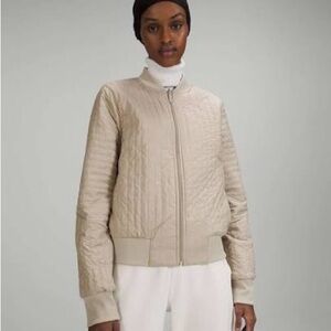 Lululemon Athletica Non-Stop Cotton Bomber Jacket Raw Linen size 6